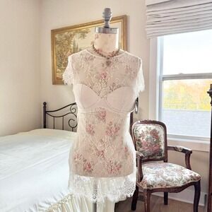 Y2K fredericks of hollywood size xl white lace dress